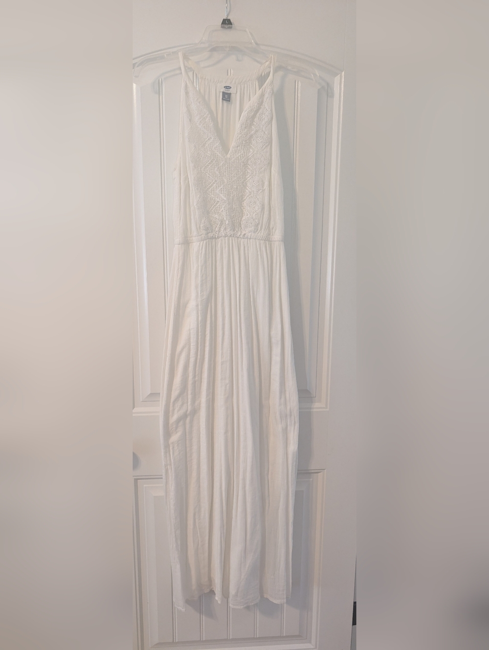 XS Old Navy White Gauze Sleeveless Crochet Maxi Dress